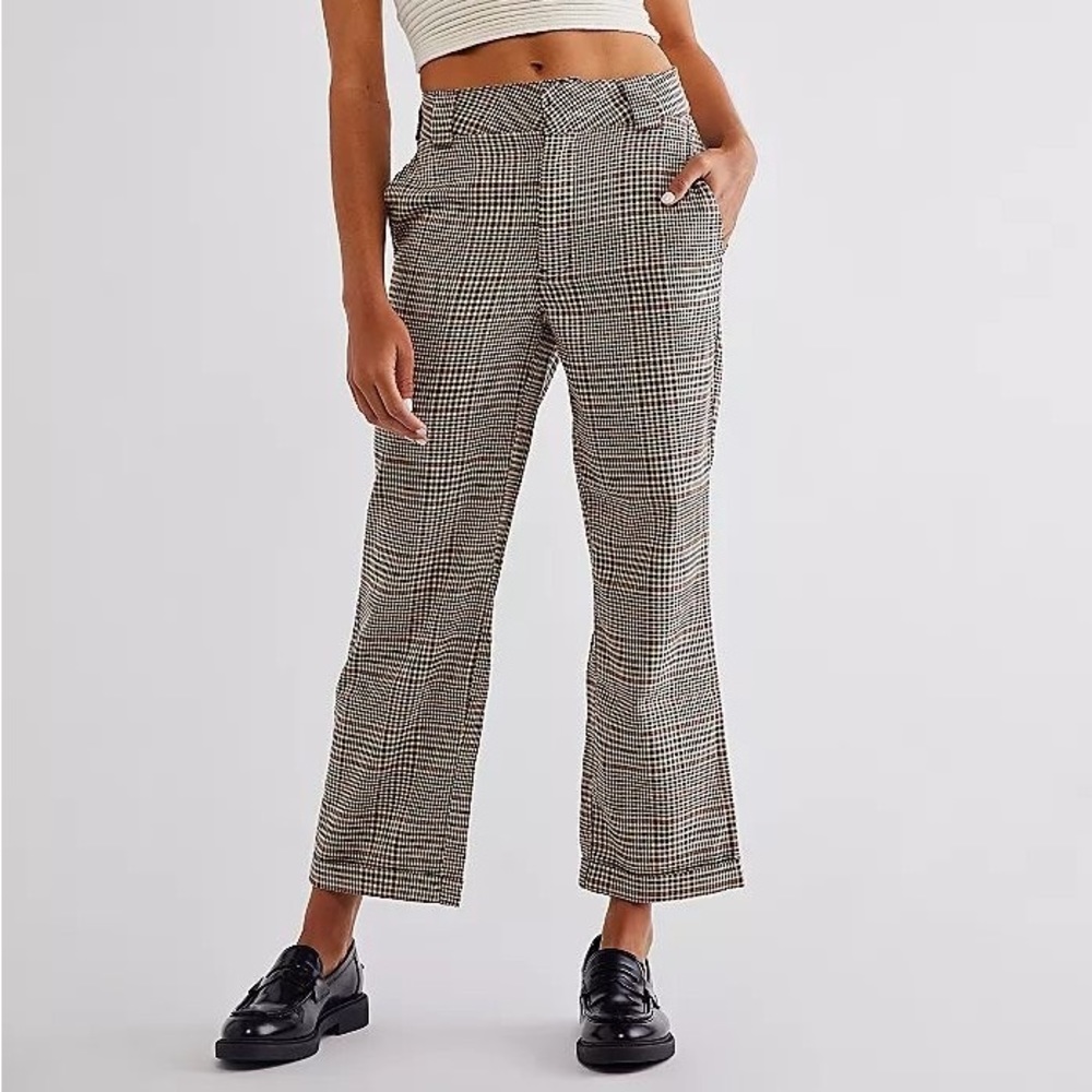 Dickies Work Crop Roll Hem Plaid Pants